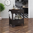 Furniture of America Arton Contemporary Wood 2-Drawer Kitchen Cart in Cappuccino