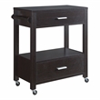 Furniture of America Arton Contemporary Wood 2-Drawer Kitchen Cart in Cappuccino