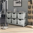 Furniture of America Ed Metal Storage Shelf with 6 Bins in White