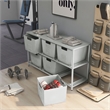 Furniture of America Ed Metal Storage Shelf with 6 Bins in White