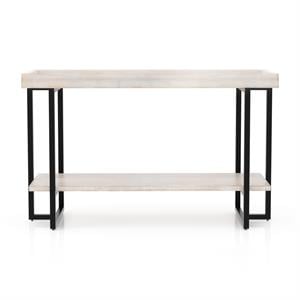 Furniture of America Humere Wood 1-Shelf Console Table in Antique White