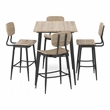 Furniture of America Shandry Wood 5-Piece Counter Height Dining Set in Natural