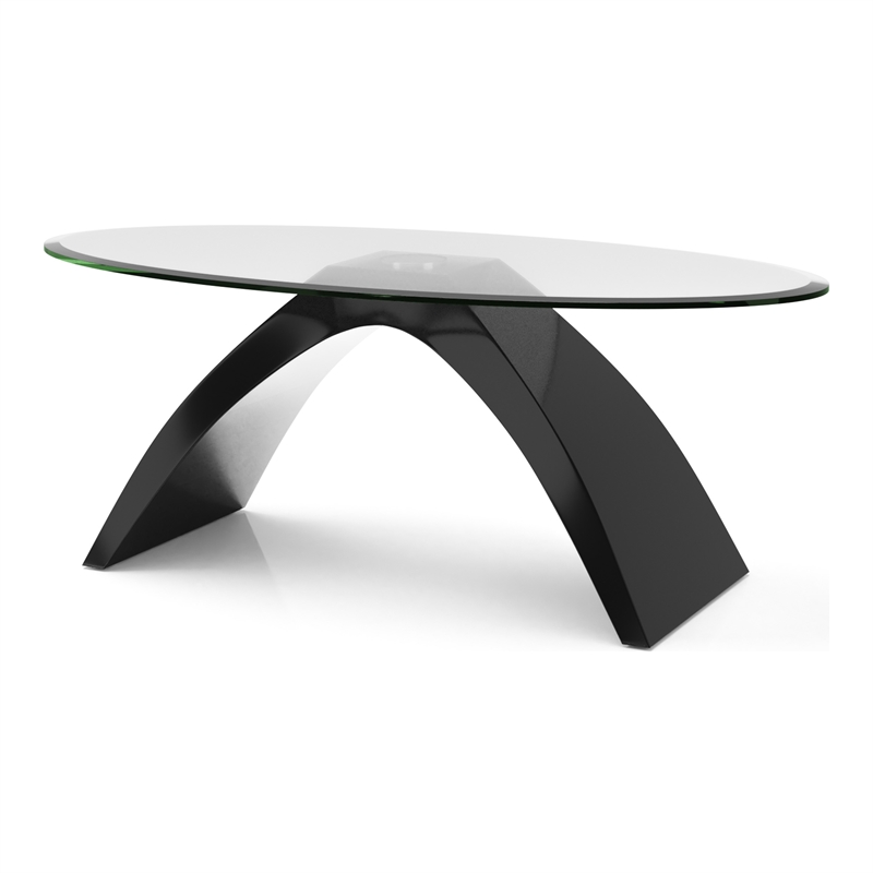 Furniture of America Pelletoni Wood 2-Piece Coffee Table Set in Black