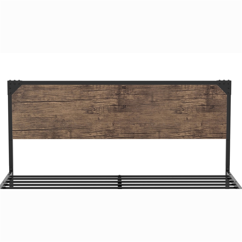 Furniture of America Budenholz Metal Queen Platform Bed in Brown