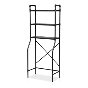Furniture of America Fesh Metal Over the Toilet Shelf Organizer in Sand Black
