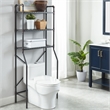 Furniture of America Fesh Metal Over the Toilet Shelf Organizer in Sand Black