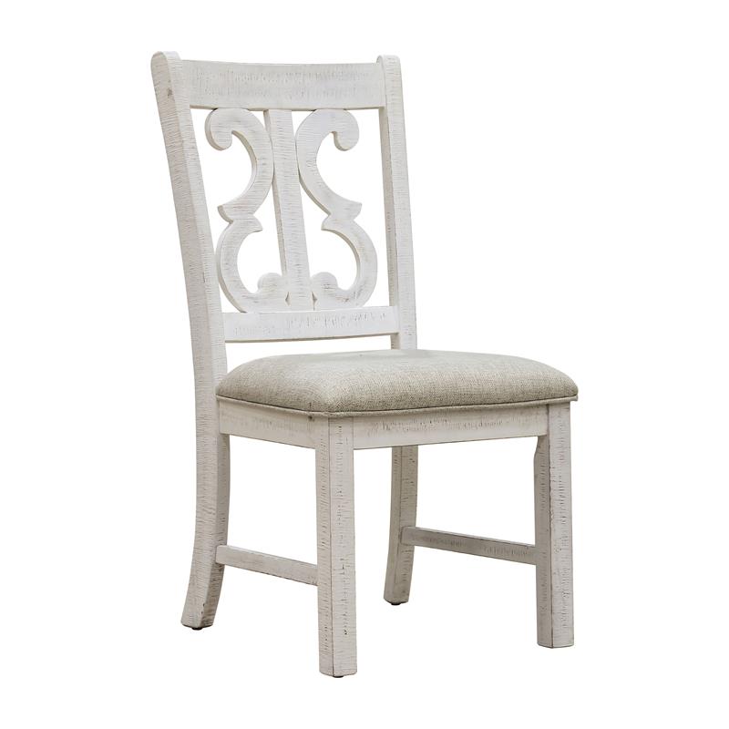 Furniture of America Muschamp Wood Dining Chair in Antique White (Set of 2)
