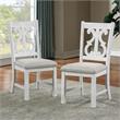 Furniture of America Muschamp Wood Dining Chair in Antique White (Set of 2)