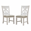 Furniture of America Muschamp Wood Dining Chair in Antique White (Set of 2)