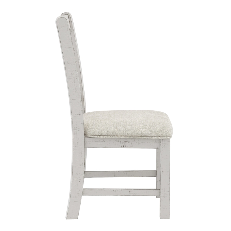 Furniture of America Muschamp Wood Dining Chair in Antique White (Set of 2)