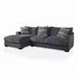 Furniture of America Turnstein Contemporary Chenille L-Shaped Sectional in Gray
