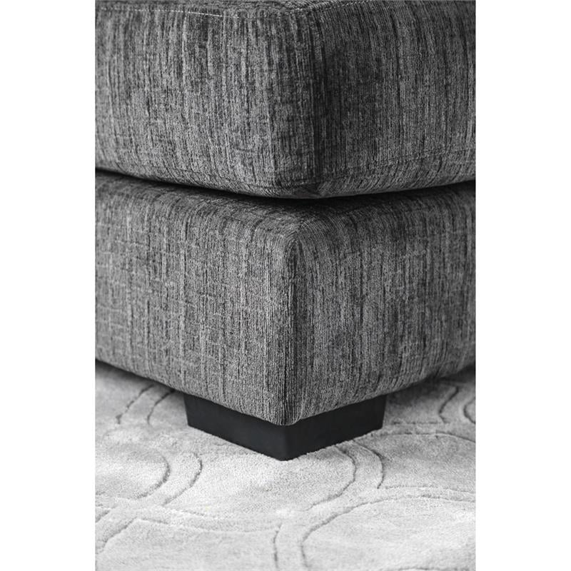 Furniture of America Turnstein Chenille Large L-Shaped Sectional in Gray
