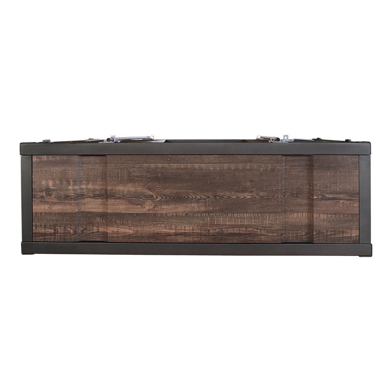 Furniture of America Lionna Metal 6-Shelf Console Table in Silver Gunmetal