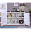 Furniture of America Lionna Metal 6-Shelf Console Table in Sand White