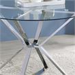 Furniture of America Leonisis Glass Top Round Dining Table in Chrome