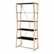 Furniture of America Abair Contemporary Glass Shelves Bookcase in Gold