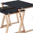 Furniture of America Abair 2-Piece Glass Top Nesting Table in Gold