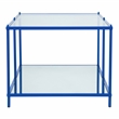 Furniture of America Mendry Metal 1-Shelf Coffee Table in Blue