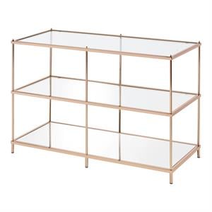 Furniture of America Mendry Metal 2-Shelf Console Table in Champagne Gold