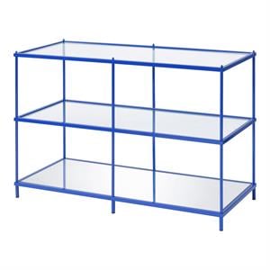 Furniture of America Mendry Metal 2-Shelf Console Table in Blue
