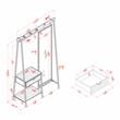 Furniture of America Loeff Metal Coat Stand with Mirror in Matte Black