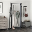 Furniture of America Andora Industrial Metal Coat Stand with Mirror in Black