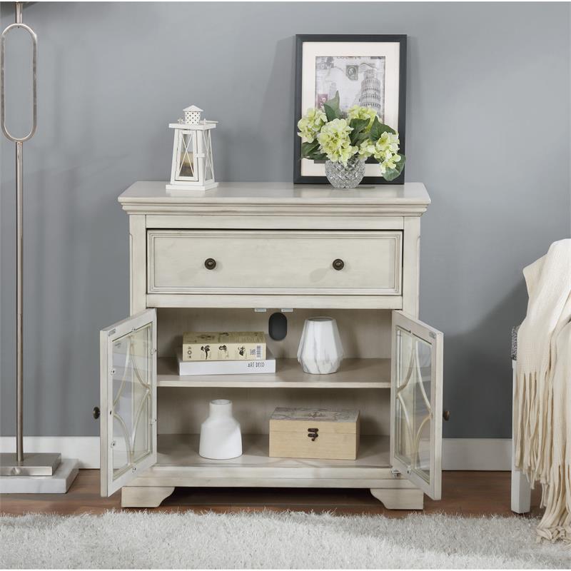 Furniture of America Armfal Wood 1-Drawer Hallway Cabinet in Antique White