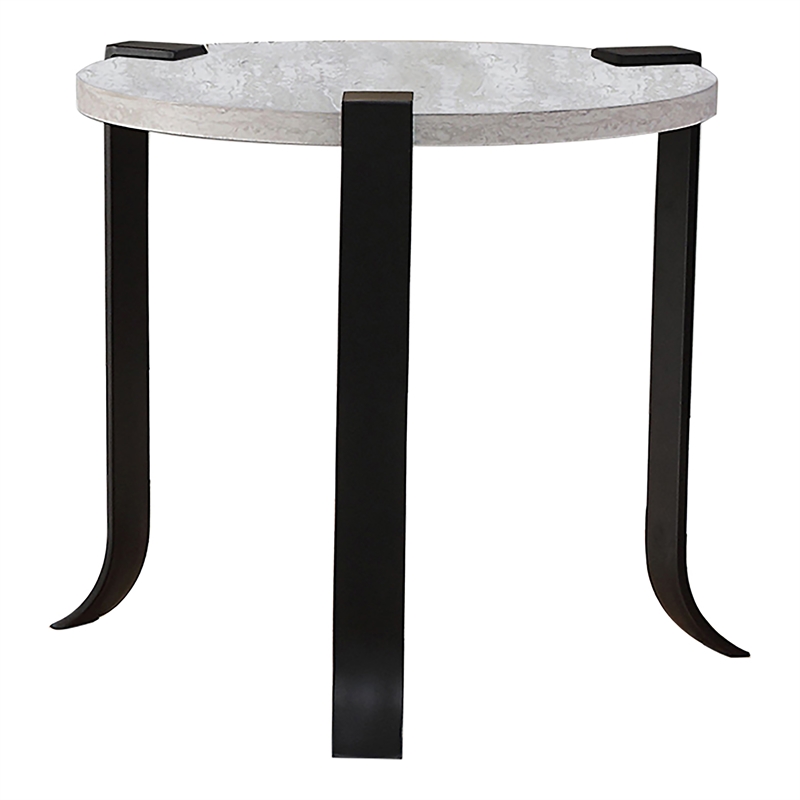 Furniture of America Marwell Metal 3-Piece Coffee Table Set in Antique White