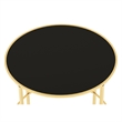 Furniture of America Keefer Contemporary Glass Top Side Table in Champagne Gold