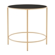 Furniture of America Keefer Contemporary Glass Top Side Table in Champagne Gold