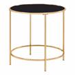 Furniture of America Keefer Contemporary Glass Top Side Table in Champagne Gold