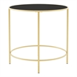 Furniture of America Keefer Contemporary Glass Top Side Table in Gold
