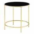 Furniture of America Keefer Contemporary Glass Top Side Table in Gold