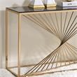 Furniture of America Jonnah Contemporary Glass Top Console Table in Gold