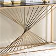 Furniture of America Jonnah Contemporary Glass Top Console Table in Gold