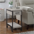 Furniture of America Sims Transitional Wood 1-Shelf Side Table in Antique White