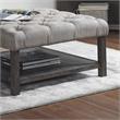 Furniture of America Hoylton Wood Ottoman in Antique Washed Gray and Light Gray