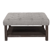 Furniture of America Hoylton Wood Ottoman in Antique Washed Gray and Light Gray