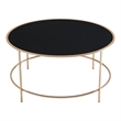 Furniture of America Rockbel Contemporary Glass Top Round Coffee Table in Gold