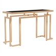 Furniture of America Mahone Contemporary Glass Top Console Table in Gold