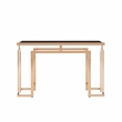 Furniture of America Mahone Contemporary Glass Top Console Table in Gold