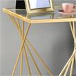 Furniture of America Abair Contemporary Glass Top Side Table in Gold