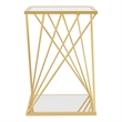 Furniture of America Abair Contemporary Glass Top Side Table in Gold