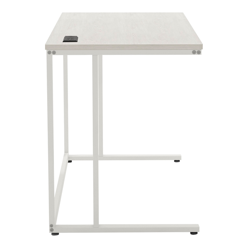 Furniture of America Nillaine Wood Writing Desk with USB in White