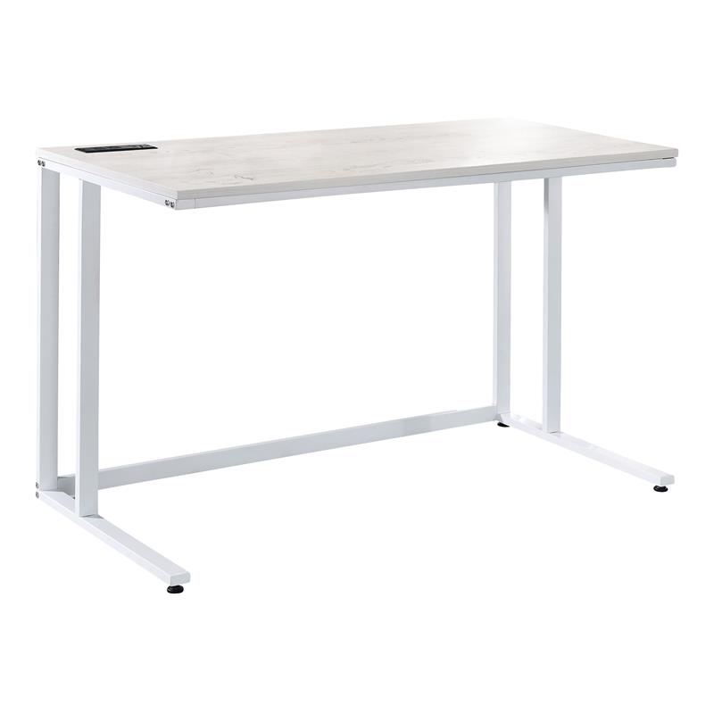 Furniture of America Nillaine Wood Writing Desk with USB in White