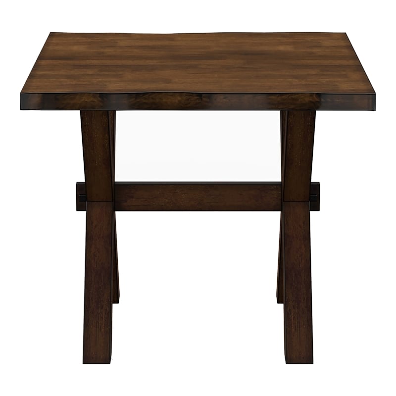 Furniture of America Bradden Transitional Solid Wood End Table in Walnut