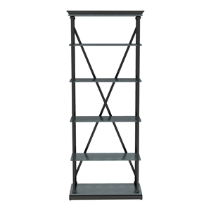 Furniture of America Toggin Industrial Metal 33-Inch Bookcase in Antique Blue