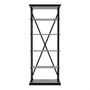 Furniture of America Toggin Industrial Metal 33-Inch Bookcase in Antique Gray