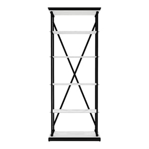 Furniture of America Toggin Industrial Metal 33-Inch Bookcase in Antique White
