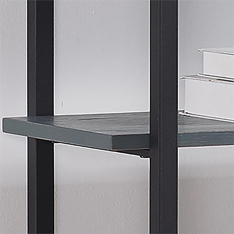 Furniture of America Toggin Industrial Metal 58-Inch Bookcase in Antique Blue